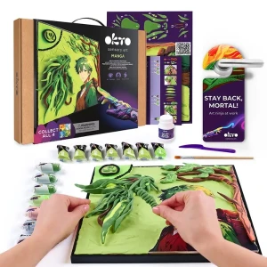 Tablou 3d cu plastilină ușoară 29x29 сm manga – pământ