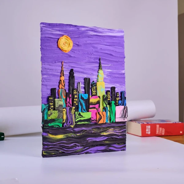 Tablou 3d cu plastilină ușoară 30x40 сm – panorama new york-ului 5