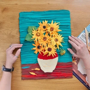 Tablou 3d cu plastilină ușoară 30x40 сm – floarea-soarelui Thumbnail 6