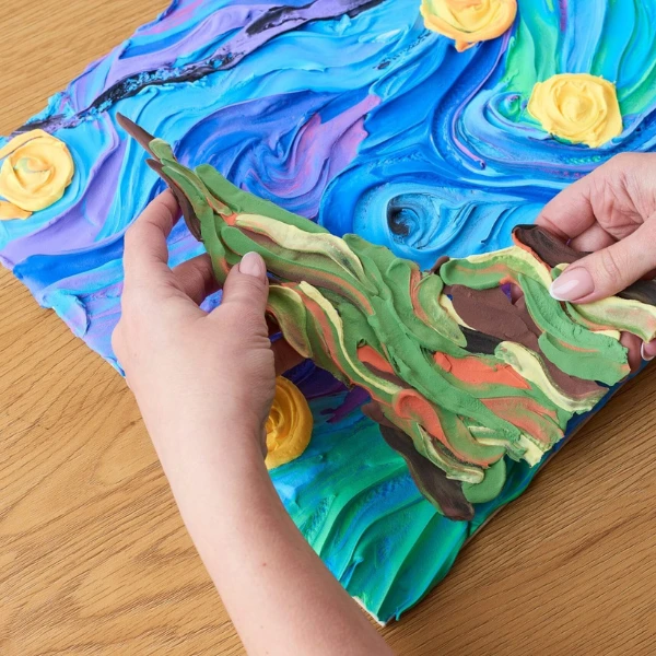 Tablou 3d cu plastilină ușoară 30x40 сm – noaptea înstelată 5