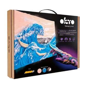 Tablou 3d cu plastilină ușoară 30x40 сm – marele val de la kanagawa Thumbnail 2