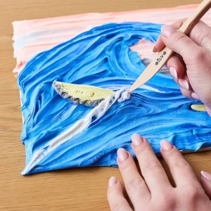 Tablou 3d cu plastilină ușoară 30x40 сm – marele val de la kanagawa Thumbnail 5