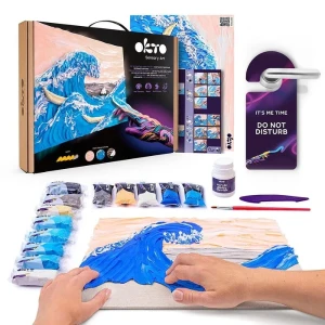 Tablou 3d cu plastilină ușoară 30x40 сm – marele val de la kanagawa