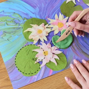Tablou 3d cu plastilină ușoară 30x40 сm – nuferi Thumbnail 4