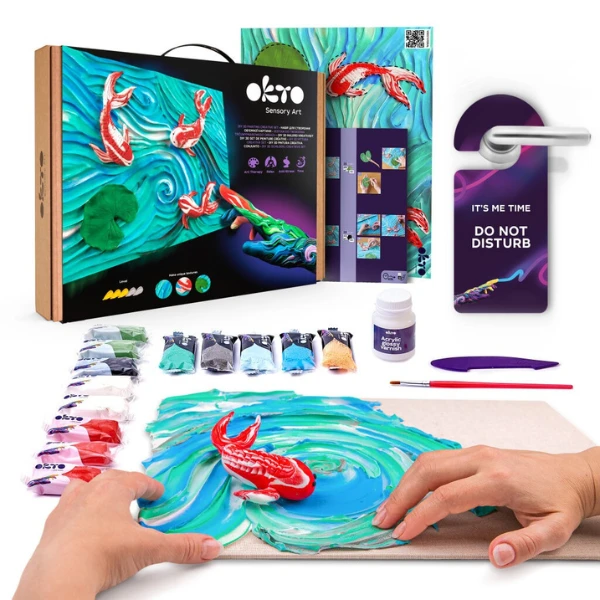 Tablou 3d cu plastilină ușoară 30x40 сm – crapi koi 7