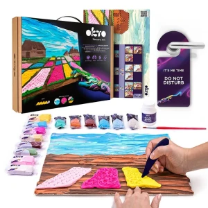 Tablou 3d cu plastilină ușoară 30x40 сm – câmpuri de flori din olanda