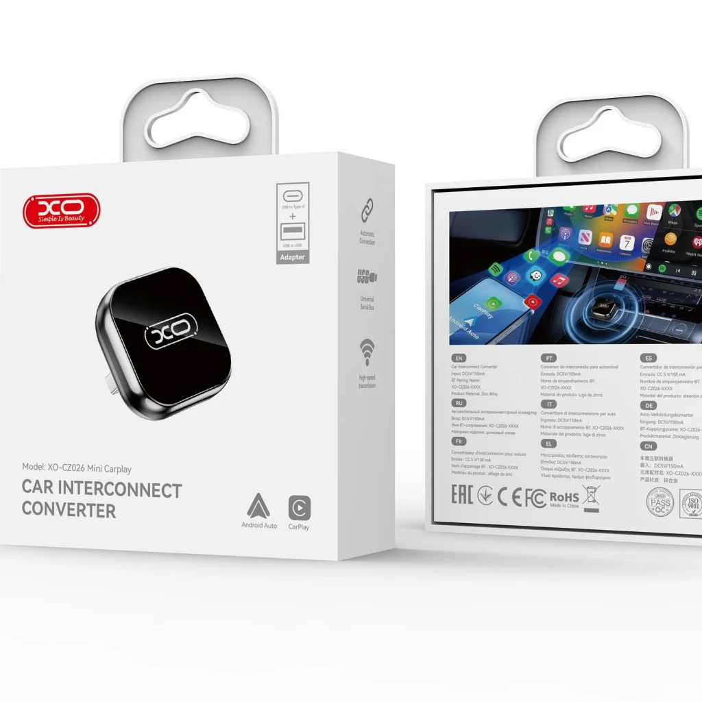 Автомобильный проектор xo cz026 mini carplay, черный. 4