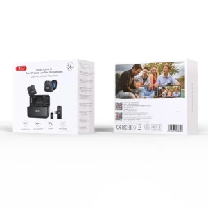 Microfon rever wireless xo mc15 cu microfon dual, cu anulare a zgomotului prin inteligență artificială și carcasă de încărcare inteligentă (adaptor type-c/lightning), negru Thumbnail 2