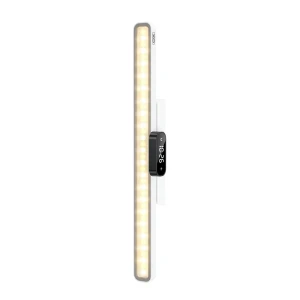 Lampă magnetică de birou/studiu xo oz18 cu afișaj pentru ceas, reglabilă în mai multe unghiuri, lumini în trei culori (cu telecomandă), 3600mah, alb Thumbnail 3