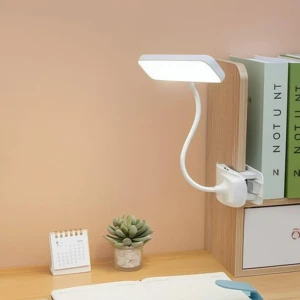 Lampă de birou cu clips tricolor xo oz06 b, noptieră, 800mah, albă Thumbnail 2