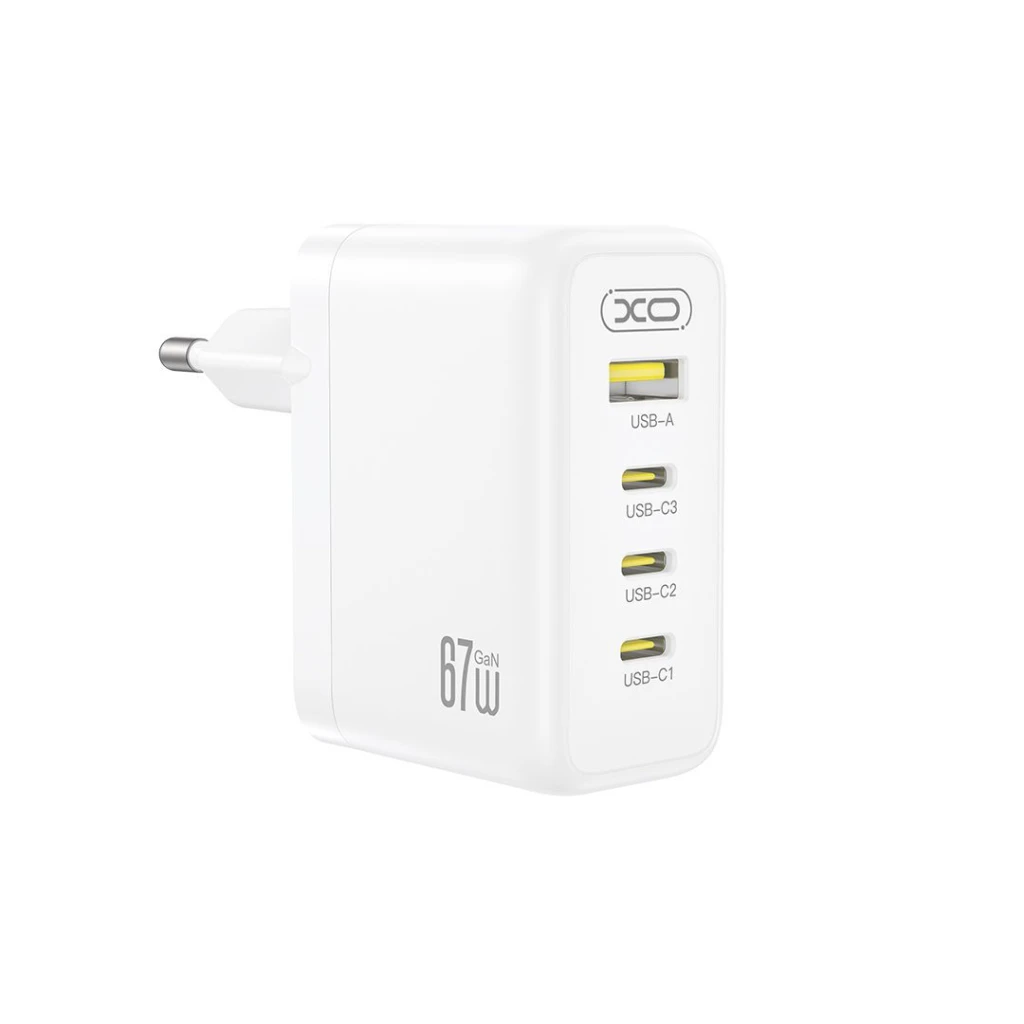 Încărcător rapid xo ce39(eu) gan 67w (3x usb-c 67w / 1x usb-a 22.5w) alb 2