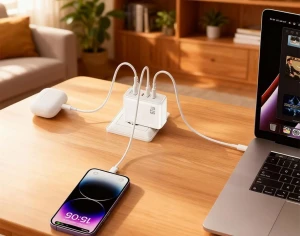 Încărcător rapid xo ce39(eu) gan 67w (3x usb-c 67w / 1x usb-a 22.5w) alb Thumbnail 1