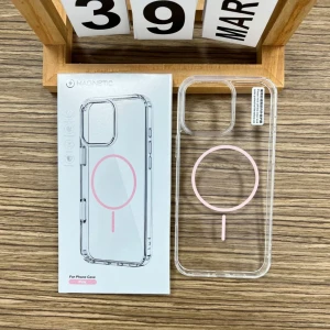Сlear акриловый чехол magsafe iphone 17 розовый чехол