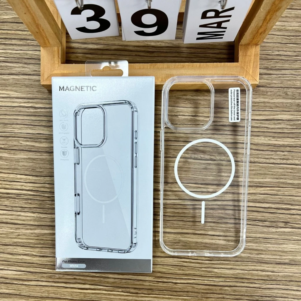 Сlear husă acrilică magsafe iphone 17 pro max alb husa 2