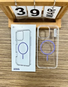 Сlear акриловый чехол magsafe iphone 17 фиолетовый чехол
