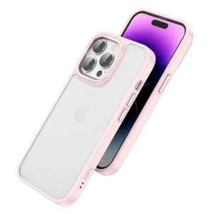 Hoco golden shield frosted защитный чехол для iphone 14 розовый чехол
