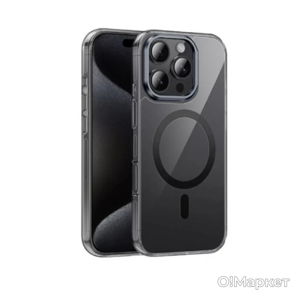 Hoco invizibilă magnetic husă de protecție cu holder iphone 16 pro max(as9) transparent negru husa 2