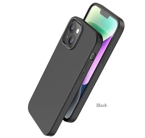 Hoco pure серия silicone magnetic защитный чехол iphone 15 pro черный чехол