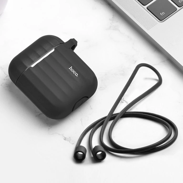 Hoco wb10 airpods 1/2 силиконовый чехол черный чехол 2