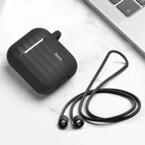 Hoco wb10 airpods 1/2 силиконовый чехол черный чехол Thumbnail 2
