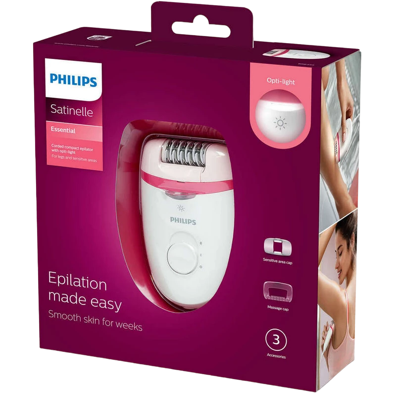 Epilator philips bre255/00, alb/roz 4