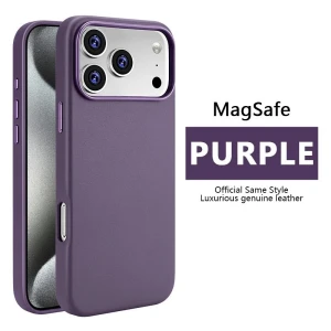Leather magnetic husă without ic notification iphone 17 air dark cherry husa Thumbnail 5