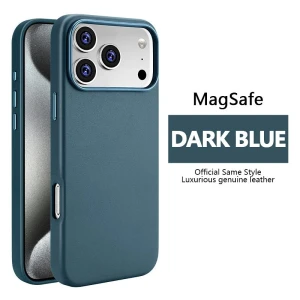 Leather magnetic husă without ic notification iphone 17 air dark cherry husa Thumbnail 3