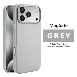 Leather magnetic husă without ic notification iphone 17 air dark cherry husa Thumbnail 4