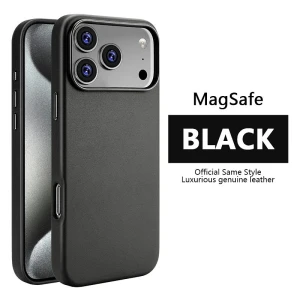 Leather magnetic husă without ic notification iphone 17 air dark cherry husa Thumbnail 7