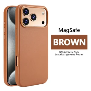 Leather magnetic husă without ic notification iphone 17 air dark cherry husa Thumbnail 8
