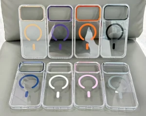 Metal frame husă magsafe iphone 17 pro max roz nisipiu husa