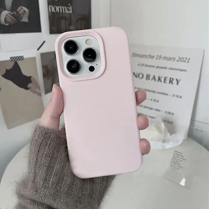 Husă din silicon cu microfibră iphone 11 - roz nisipiu husa 2