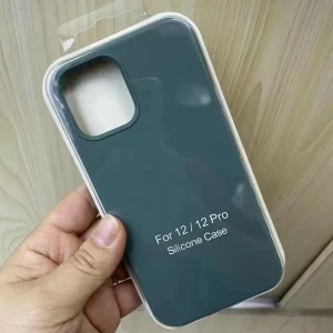 Силиконовый чехол с микрофиброй iphone 12 pro max - blackish зеленый чехол