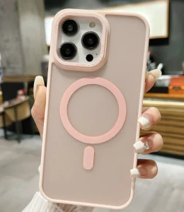 Чехол magsafe skin feeling samsung galaxy s25 plus розовый чехол