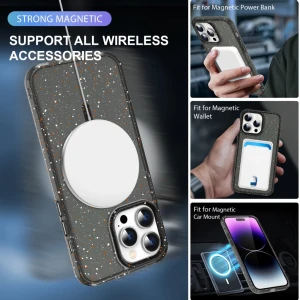 Snowflake magnetic чехол iphone 14 pro max - черный чехол