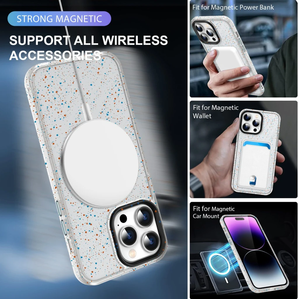 Snowflake magnetic чехол iphone 14 pro - черный чехол 4