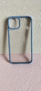 Прозрачный acrylic чехол iphone 14 светло-синий чехол