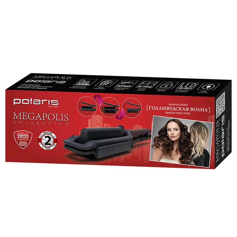 Стайлер polaris megapolis collection phs 6011kt, чёрный | фиолетовый 11