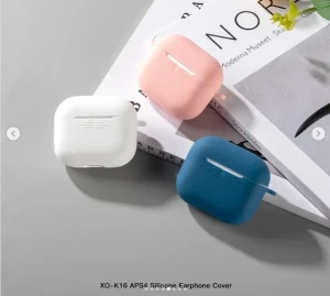 Xo k16 airpods 4 silicone headphone husă cu hook pentru airpods4 albastru husa