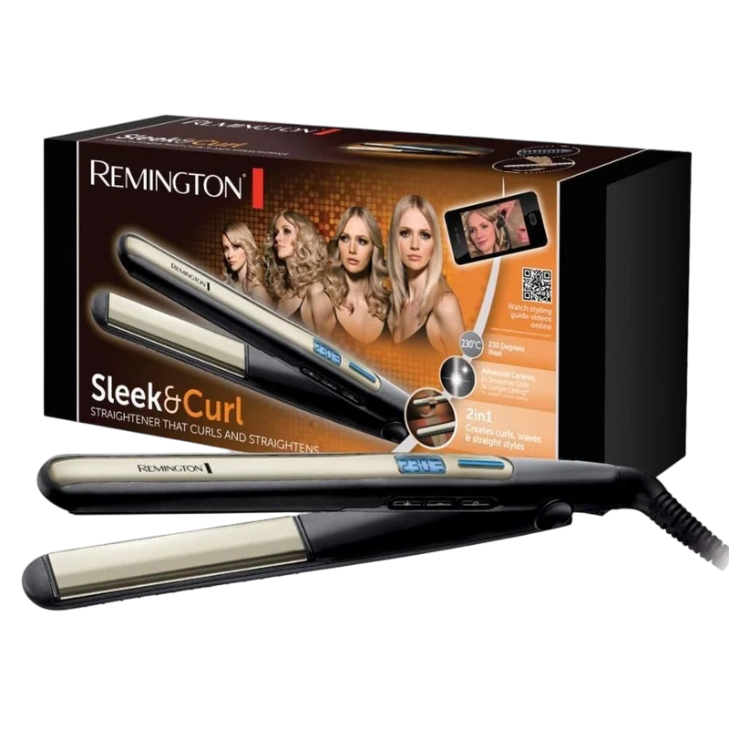 Placă de îndreptat părul remington sleek & curl s6500, negru | auriu 2