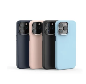 Xo k21 iphone 15 pro max 6.7"magnet liquid silicone husă pentru telefon (cu metal ring/buttons) negru husa