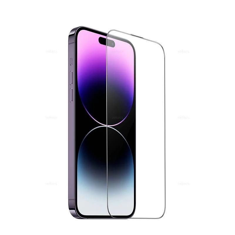 Hoco sticlă 9d anti-praf cu arc mare pentru iphone 16 pro (a34) neagră sticlă de protecție 2