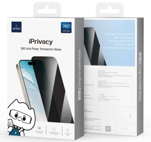 Wiwu iprivacy sticlă securizată pentru iphone 16 pro gt-011 transparentă neagră sticlă de protecție Thumbnail 2