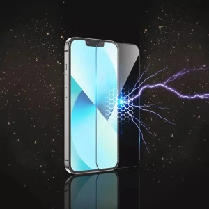 Hoco антистатическая беспылевая закаленная пленка на весь экран для iphone 13 pro max (a27) черное защитное стекло