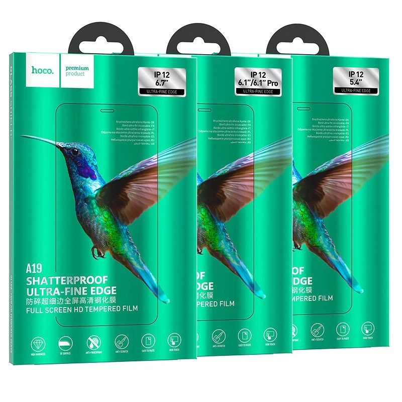 Hoco folie securizată hd rezistentă la spargere pe tot ecranul cu margine ultrafină pentru iphone 12 mini (a19) sticlă de protecție 3