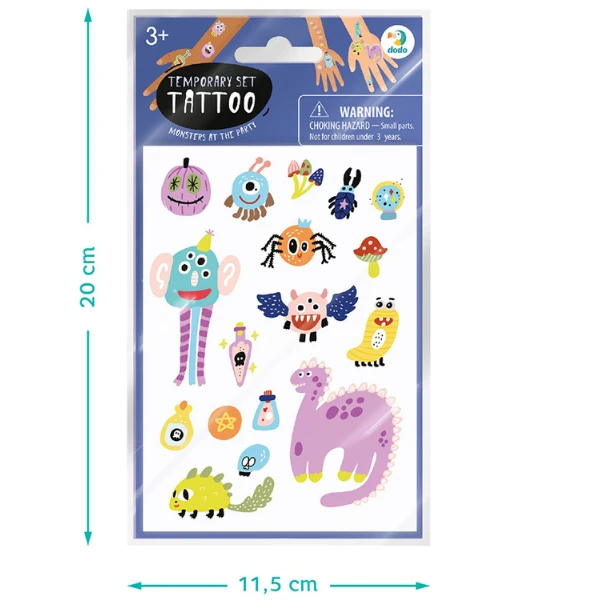 Set de tatuaje temporare pentru copii "monștrii la petrecere", 64 buc. 5