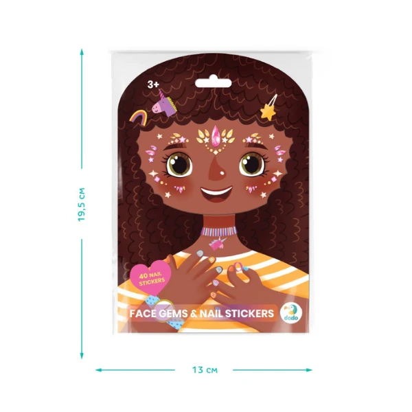 Set de pietricele și stickere pentru față și unghii „prințesa unicorn” 5