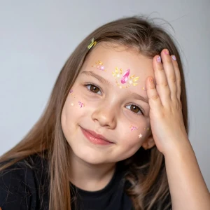 Set de pietricele și stickere pentru față și unghii „prințesa unicorn” Thumbnail 4