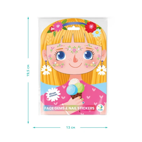 Set de pietricele și stickere pentru față și unghii „zâna florilor” 5