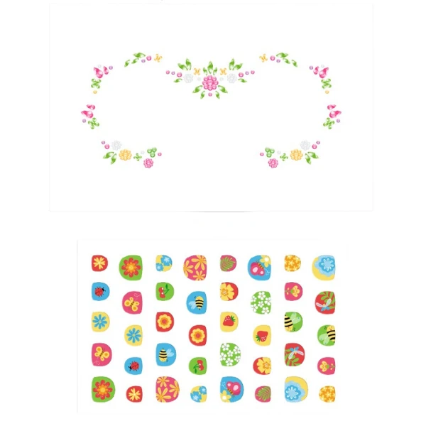 Set de pietricele și stickere pentru față și unghii „zâna florilor” 2